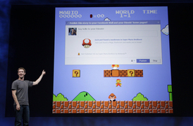 Mark Zuckerberg, Facebook a hry. Záběr z konference f8. 