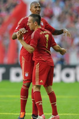 Jérome Boateng a Franck Ribéry z Bayernu Mnichov.