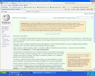 Italská Wikipedie stávkuje. Úvodní zpráva. 