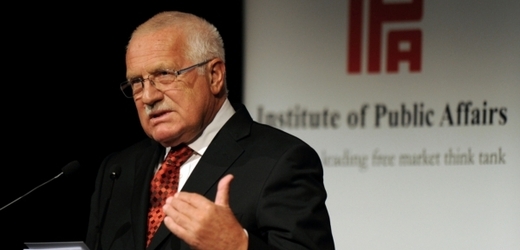 Prezident Václav Klaus podporuje jadernou energetiku.