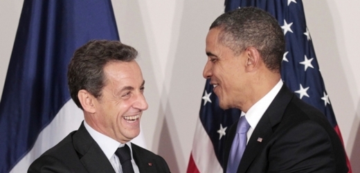 Nicolas Sarkozy s Barackem Obamou.