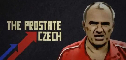 "Prostatický Čech" je hlavní postavou nové reklamní kampaně, která varuje Američany před rizikem rakoviny prostaty.
