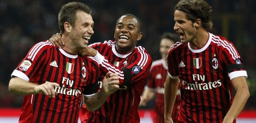 Radost fotbalistů AC Milan.