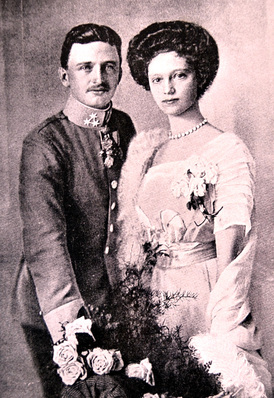 Arcivévoda Karel, budoucí císař, s princeznou Zitou.