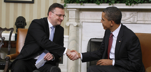 Petr Nečas s Barackem Obamou.