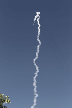Stopa na obloze při nejnovějším raketovém testu. 