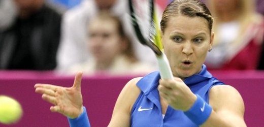 Lucie Šafářová při finále Fed Cupu.