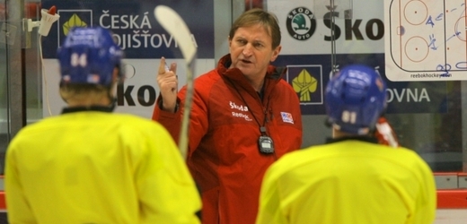Alois Hadamczik při tréninku hokejové reprezentace (ilustrační foto).