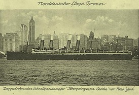 Loď Kronprinzessin Cecilie v New Yorku.