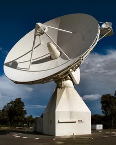 Anténa v Perthu, která se sondou navázala spojení.