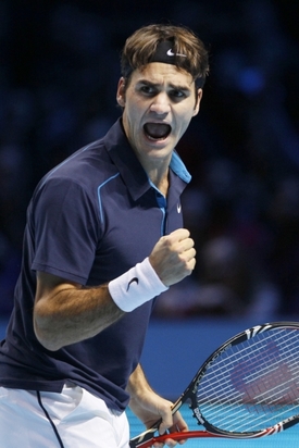 Roger Federer po proměněném mečbolu finále.