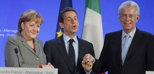 Nový italský premiér Mario Monti (zcela vpravo).