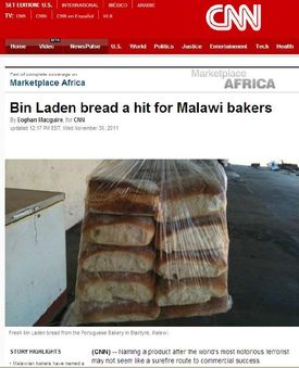 Článek o chlebu pojmenovaném po bin Ládinovi na serveru CNN.