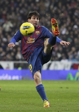 Lionel Messi v zápase proti Realu.