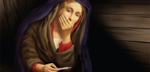 Plakát Panny Marie s těhotenským testem pobouřil křesťany v Aucklandu.