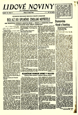 Lidové noviny z 1. ledna 1942.