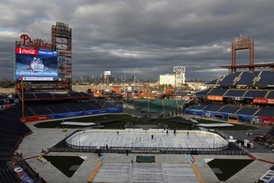 Stadion Citizens Bank Park, kde se dnes večer utkají Philadelphia a Rangers. 