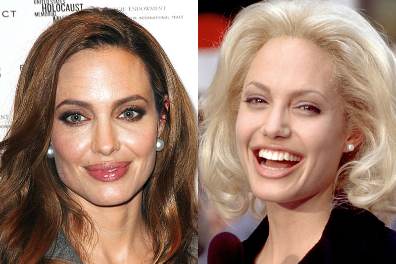Herečka Angelina Jolie je přírodní brunetka a tato barva vlasů sluší herečce nejvíce. Kvůli své profesi se musí ale občas proměnit v blondýnku... Tak se jednou stalo například i ve filmu 60 sekund z roku 2000.