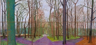 D. Hockney: Woldgateský les, 2008.