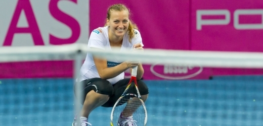 Česká šampionka Petra Kvitová na tréninku ve Stuttgartu.