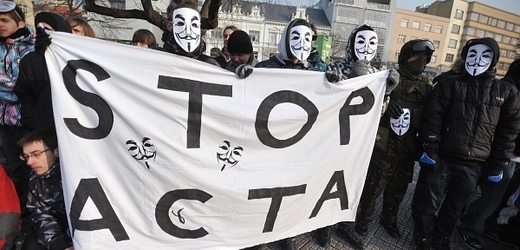 Proti ACTA se 11. února demonstrovalo také ve Zlíně. 