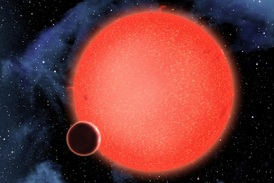 Planeta GJ1214b obíhá kolem rudého trpaslíka.