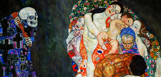 Součástí výstavy je i Klimtovo stěžejní dílo Smrt a život.