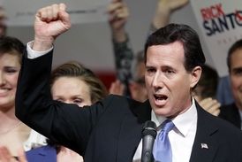 Republikánský kandidát Rick Santorum.