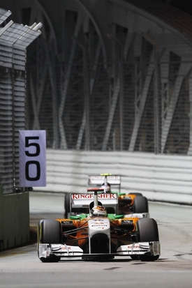 Vůz stáje formule 1 Force India.