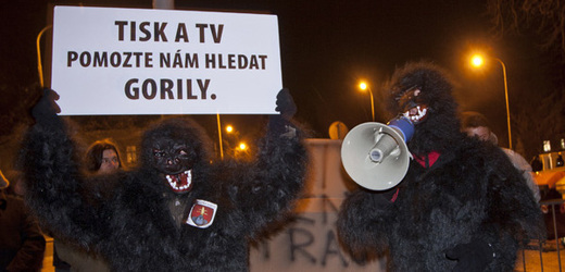 Demonstrace proti korupci ve slovenské politice (tzv. protest proti gorilám), který se odehrál 6. února v Praze.