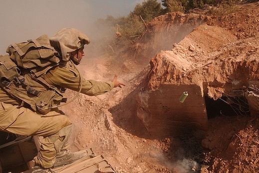 Akce u jednoho z libanonských bunkrů.