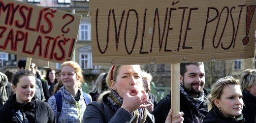 Akademická i studentská obec dala najevo nesouhlas s jednáním ministra Dobeše už koncem února. Protesty vyvrcholily tzv. Týdnem neklidu (ilustrační foto).