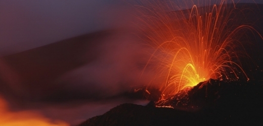 Sicilská sopka Etna.