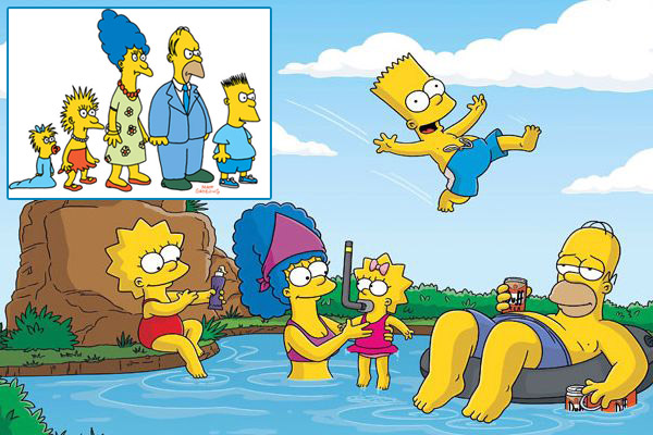Hlavní hrdinové populárního seriálu Simpsonovi starého už třiadvacet let sice nestárnou, zato jejich grafické zpracování se stále zlepšuje. (Foto: archiv)