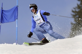 Dominik Hašek na lyžích.