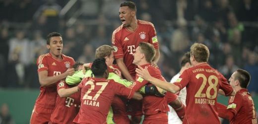 Radost fotbalistů Bayernu Mnichov.