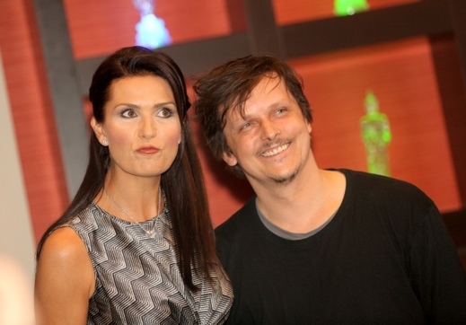 S finalistkami se přišel seznámit i zpěvák Michal Malátný. Spolu se svou kapelou Chinaski vystoupí na závěrečném galavečeru.