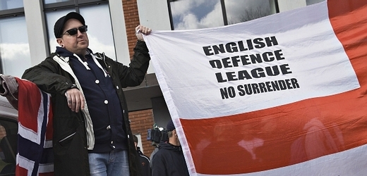 Účastník antiislámské demonstrace, Aarhus, Dánsko, 31. března.