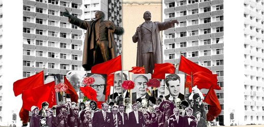 Dokument Sbohem soudruzi připomíná zánik východního bloku a používá i stylizovanou grafiku.