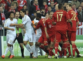 Momentka ze zápasu mezi Bayernem Mnichov a Realem Madrd.