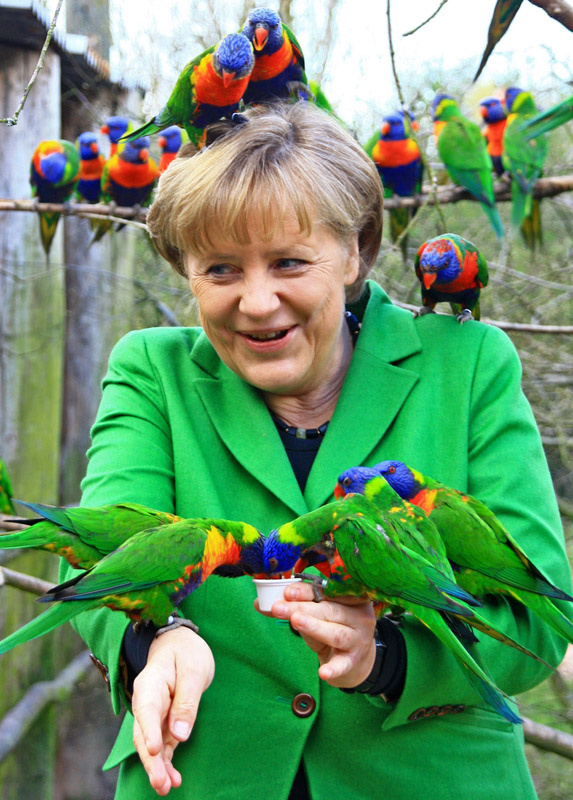 Německá kancléřka Angela Merkelová navštívila ptačí park Marlow. (Foto: ČTK/AP)