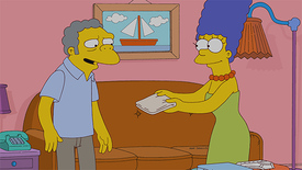 Marge a hospodský Vočko ve 12. díle nejnovější série.