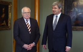 Miroslav Jansta (vlevo) s prezidentem Václavem Klausem.