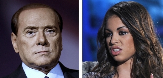 Bývalý italský premiér Silvio Berlusconi a marocká tanečnice Karima Mahrúgová, známá pod uměleckým jménem Ruby.