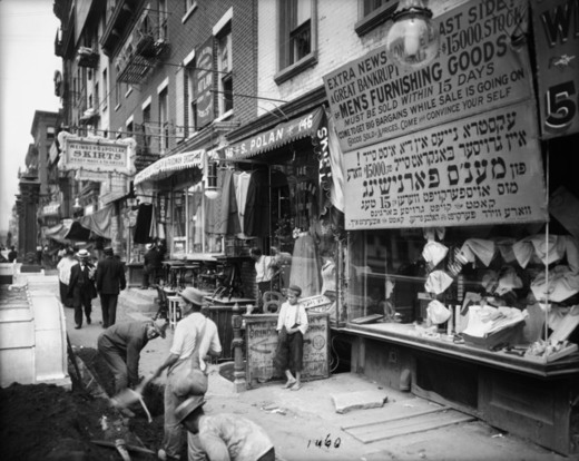 Výkopové práce na Delancey Street (29. července 1908).