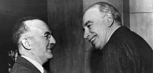 Zakladatelé Mezinárodního měnového fondu Harry Dexter a John Maynard Keynes.