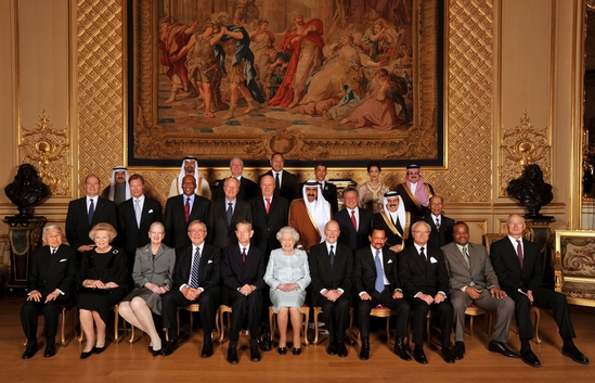 Rodinné foto s monarchy.
