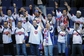 Slováci se radují z vítězství v semifinále. (Foto: Michal Doležal/ČTK)