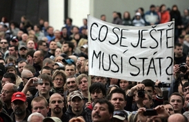 Momentka z protestu v Břeclavi.