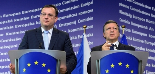 Petr Nečas a José Manuel Barroso.